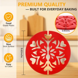 2 Pack Pie Crust Cutter, Heart Design & Semi Circle Top Pies Crust Cutter for 10 Inch Pastry, Food Safe Plastic Pies Decorating Tools for Decorate Pie Crusts, Easy To Use and Clean