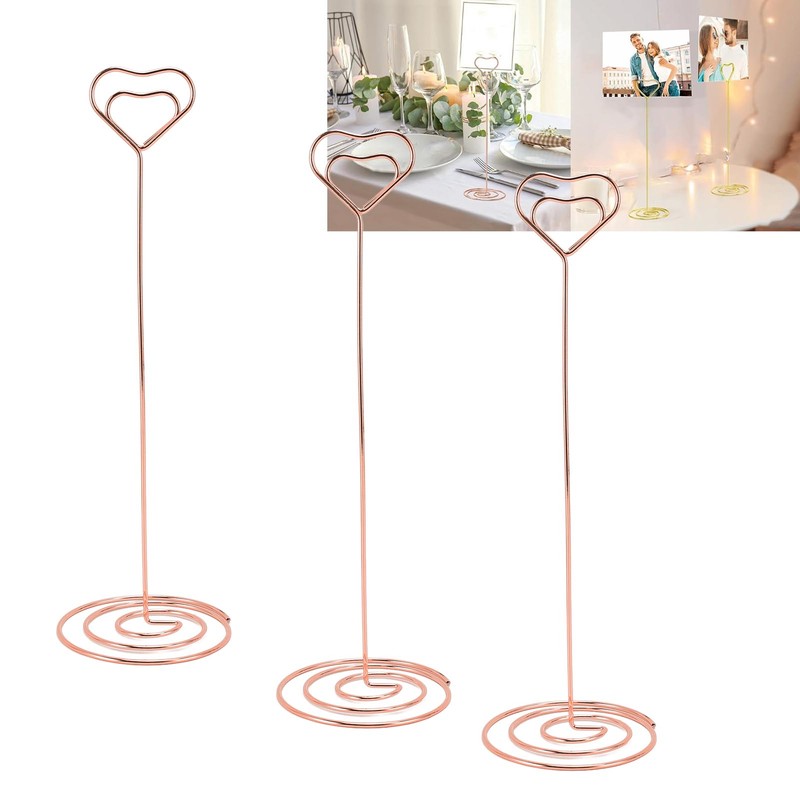 15PCS Table Number Holder 22cm Heart Shaped Iron Wire Picture