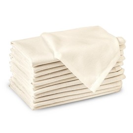 Encasa Cotton Cloth Napkins | Set of 12 | Size 43x43 cm | Natural Solid Color | Machine Washable