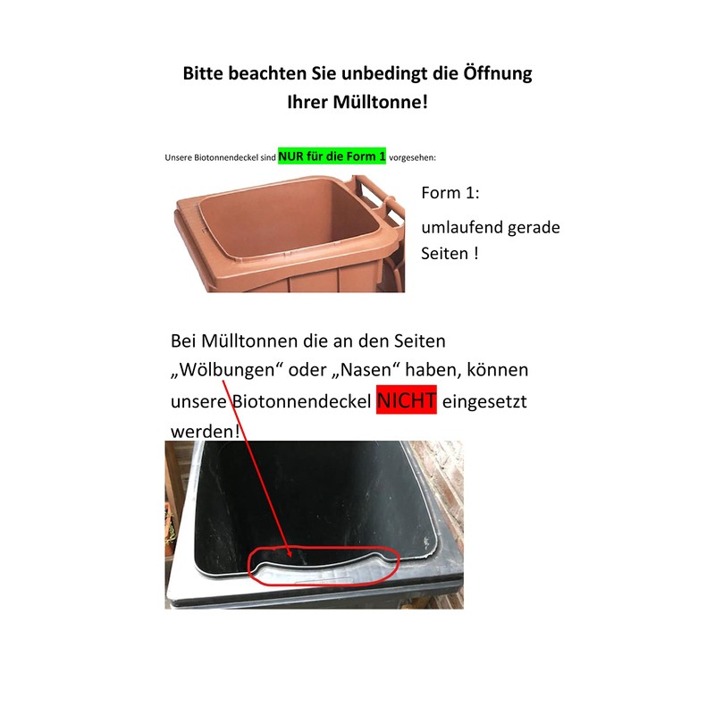 MADELO® Organic Bin Lid for Approx. 120 Litre Bin (Please