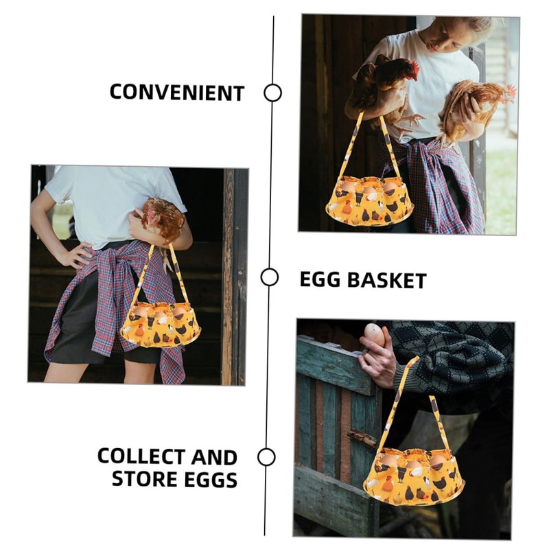 Ciieeo Egg Collecting Basket with 7 Pouches Sturdy Egg Gathering