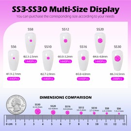 Meibite Neon Purple Flatback Rhinestones, Glass Rhinestones for Nail Art and Craft, Glue Fix, Loose Crystal Gemstones(Neon Purple, SS10, 1440pcs, 2.7-2.8mm)