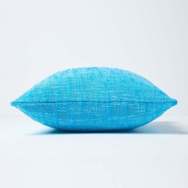 Homescapes Nirvana Knot Look Cushion Cover Turquoise Decorative Cushion Cover 45 x 45 cm 100% Cotton Cushion Cover for Decorative Cushion Sofa Cushion with Zip