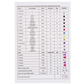 Surplex 307 Pieces Organic Chemistry Molecular Model Set Scientific Chemistry Atom Molecular Models Left Teaching Kit Inorganic Structures Atom Link Model for Teachers Students Chemistry Lessons