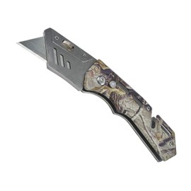 NVX VKN2GC Folding Pocket Utility Knife, Quick-Change Camo Box Cutter with Blade Storage Compartment Hidden in Lightweight Aluminum Handle