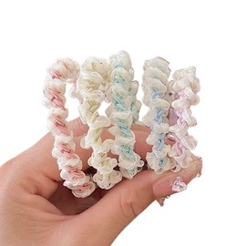 Hair Bobbles, Pack of 5 Women's Hair Bobbles, Elastic Braid Scrunchies, Stylish Ponytail Holders for Women and Girls (5 Mix Colours)
