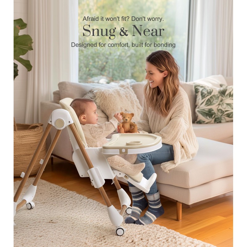 Mallify Foldable High Chairs for Babies and Toddlers, 3-in-1 Convertible