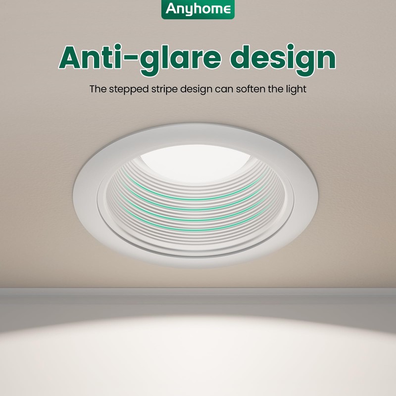 Anyhome 6 Inch Can Light Cover,12 Pack White Can Light