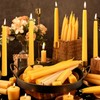 9 Inch Beeswax Taper Candles 18 Pack, Natural Unscented Beeswax