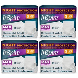 Inspire Adult Diapers Women or Men - MAX Absorbency | Our Most Absorbent and Dry, Incontinence Underwear for Women or Men | Leak Proof Diaper Overnight or Daytime (Small (80 Count))