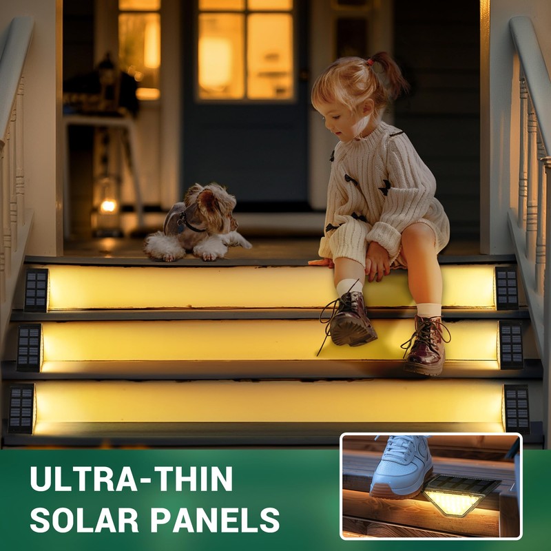 PATIOWIN Solar Step Lights for Outside,24 LEDS Solar Step Lights