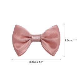 sourcing map 100pcs Korean Pink Bow Ties 1.5"x1" Mini Bowknot for Crafting Little Satin Bows Bulk