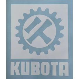 Kubota Vintage Kubota TRACTOR Logo VINYL DECAL STICKER - WHITE 12” - Tractor Engine