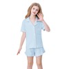 Schbbbta Pajamas for Girls Ruffle Button Down Sleepwear 2 Piece