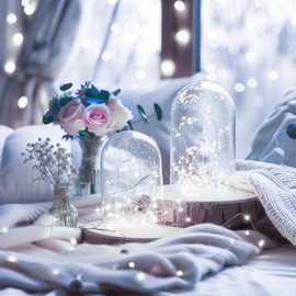 Fairy Lights Plug in, 66Feet 200LEDs Pure White String Lights, Waterproof Flexible Silver Wire Starry Lights for Bedroom Dorm Wedding Garland Wreath Wall Mason Jar Indoor Outdoor Christmas Tree