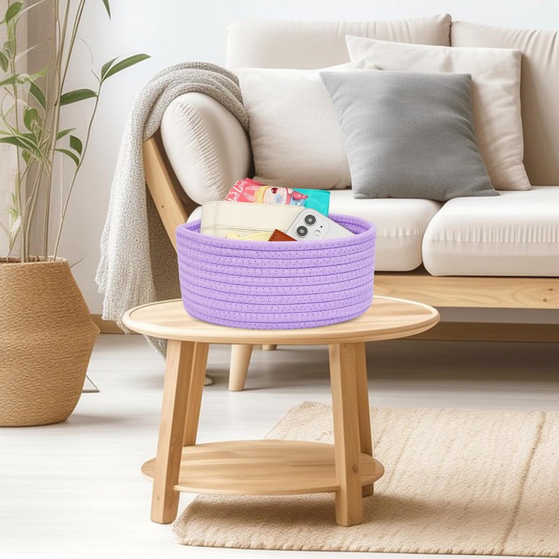 ABenkle Small Woven Basket, Empty Tiny Shallow Storage Basket, Mini