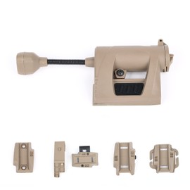 NOBUHIRO Tactical Helmet Light, Green/Red/White/IR Illumination with 4 Helmet Lamp Mounts, Bendable Survival Signal Lights for Outdoor Sports Hunting Fishing (Tan)