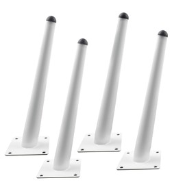 Dnyta 4 Pcs White Metal Furniture Legs, 10" Oblique Tapered Sofa Legs Replacement Furniture Feet for Cabinet Table Couch