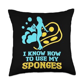 Automobile Detailing Lady Car Cleaning Car Wash Girl Auto Detailer Woman Throw Pillow, 18x18, Multicolor