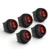 APIELE Waterproof Round Rocker Toggle Switch 2 Position DC 12V