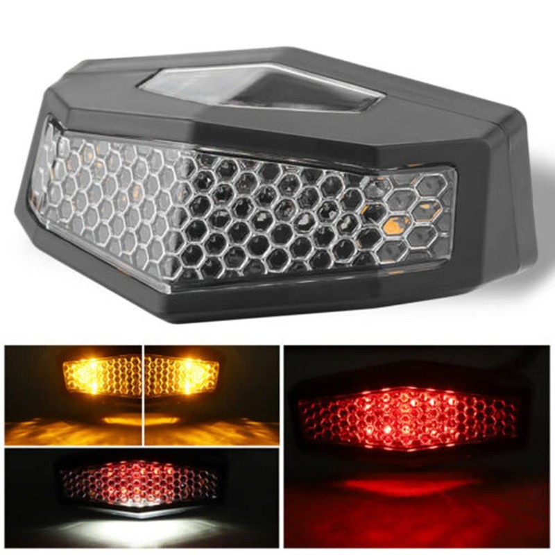 MACHSWON 12V Motorcycle LED Turn Signals Brake Stop Light Waterproof