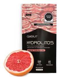 QUENUT | Electrolitos en Polvo Sin Azúcar | 48 Sobres | Hidratación | Sodio, Magnesio, Potasio, Vitamina complejo B, C y E | Sabor Toronja Sal
