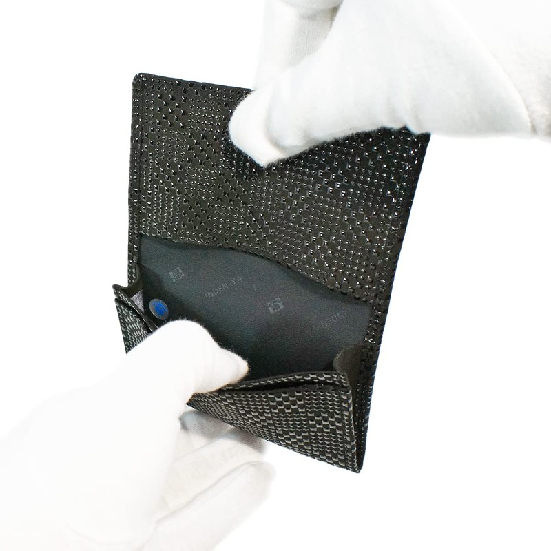 Inden 2501-01-167 Business Card Holder, Large Capacity, Deer Leather, Black