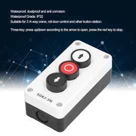 Upn Stop Switch Push Button Station Upn and Stop Roller Shutter Abs Shell Momentary Switch Station Box Upn Stop Control Push Button Winch Roller Door Truck Tail Lift (SGKJ-3N)
