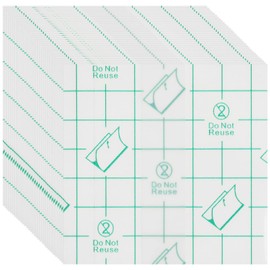 Lurrose 100 Pieces Makeup Hand Palette Single Use Cosmetic Hand Palette Disposable Transparent Foundation Mixing Tray for Makeup Artist, 7X7CM