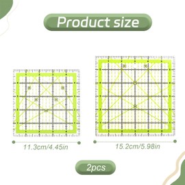 2 Pcs Square Quilting Rulers,4.5inch & 6 Inch Quilting Templates With Double Colored Grid Lines f,Sewing Ruler for Cutting Quilts Sewing Diy Crafts