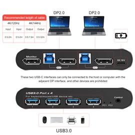 kvm Switch Displayport 2 Port 1440p kvm Switch displayport 1 Monitors 2 Computers 1440p 120hz 144hz 165hz 240hz FreeSync G-SYNC