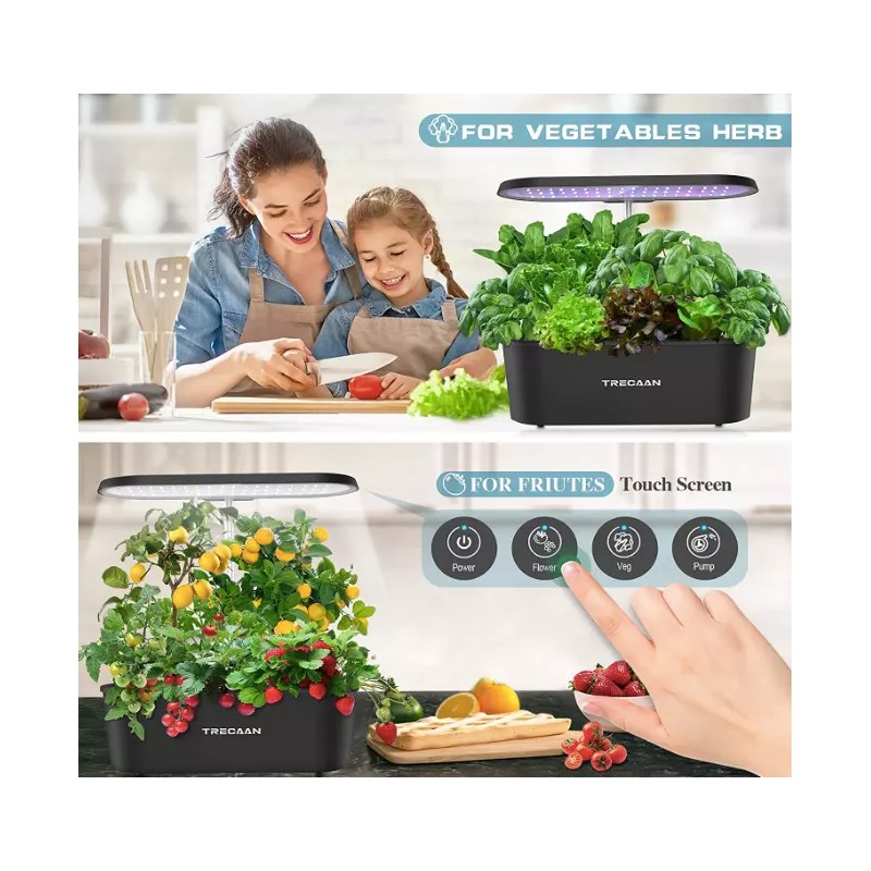 TRECAAN Indoor Herb Garden Kit, Hydroponics Growing System, 7 Pod