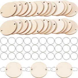 50pcs Wooden Birthday Calendar Family Signs for Home Decor Wall Wooden Circles for Crafts Plaque Calendar Board Round Wire Loop Heart-Shaped