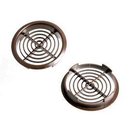 Merriway BH07432 (10 Pcs) Louvred Soffit Vent Push-In Roof Disc Fascia, Brown to Fit 70 mm Hole - Pack of 10 Pieces