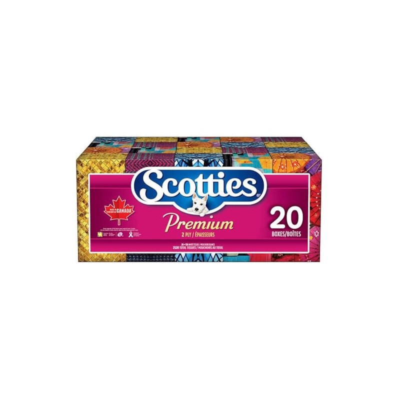 Scotties Premium 2 Ply Facial Tissues 126 Count (Box of