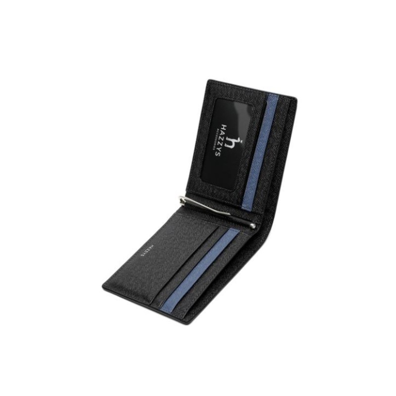 Hazzys (대구신세계)블랙 사이드 배색 가죽 머니클립 HJWA5E034BK (Daegu Shinsegae) Black