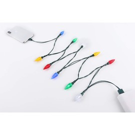 Lymonflyy 2Pack LED Christmas Light Phone Charger Cord USB and Bulb Charging Cable 50inch 10led Multicolor Bulbs Compatible with Phone14,14Pro,14Pro Max,13,13Pro,13Pro Max,12Pro Max, 11 etc