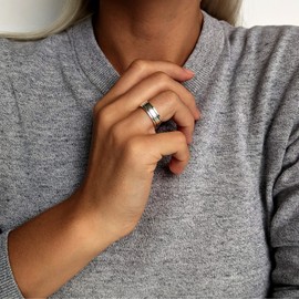 Silverly Women's Men's Unisex .925 Sterling Silver Flat Spinner 6mm Thumb Ring