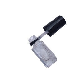 Ebonee 5ml Transparent Empty DIY Nail Polish Bottles Containers for Nail Art Sample, Clear Glass Square Refillable Nail Polish Bottles with Cap and Soft Brush (5 Pack)