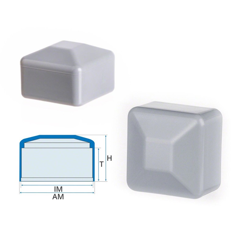 Fence Post Cap 15 x 15 mm 1 Piece Grey