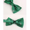 Alizeal Mens Green Background with Snowflake Pattern Pre-tied Christmas Party