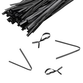 Restaurantware Bag Tek 4 Inch Twist Ties For Treat Bags 500 Durable Coffee Bag Ties - Flexible Metal Wire Inside Black Plastic Bag Twist Ties Won't Break Or Snap For Bread Bags Or Snack Bags
