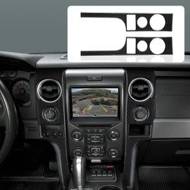 Car Central Console Side Outlet Vent Panel Carbon Fiber Decal Sticker Interior Trim Cover for Ford F150 2009 2010 2011 2012 2013 2014 Accessories