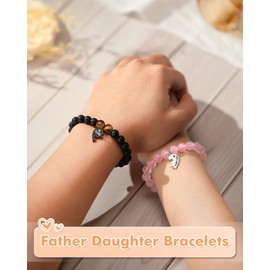 DiRikiss Fathers' Day Gifts from Daughter for Dad Who Wants Nothing Have Everything Best Dad Ever Gifts Girl Dad Birthday Christmas Father Daughter Bracelet