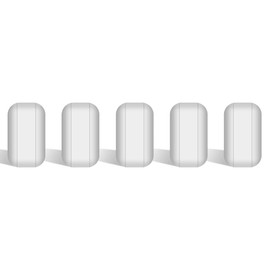 stonylab 5-Piece PTFE Magnetic Stirring Sticks Set, 10 mm PTFE Coated Stir Bar Set, Magnetic Stirring Rods, White Mixing Mixer for Stirrers, Pack of 5