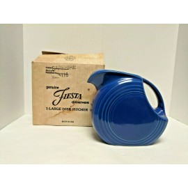 Homer Laughlin China FIESTA SAPPHIRE LARGE DISK PITCHER "New 1996 Original Stock" w/Factory Box