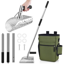Beach Sand Scoop with Non-Slip Handle,Metal Detecting Tool,Beach Underwater Treasure Hunting, Stainless Steel Water Metal Detecting Tool Digging Shovel Fast Sifting Metal Detector. (style6)