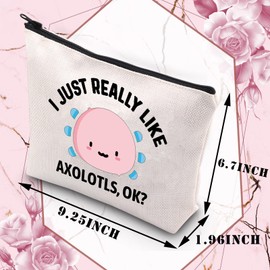 PLITI Funny Cute Axolotl Lover Gifts I Just Really Like Axolotls Ok Travel Pouch for Axolotl Owner Animal Lover Gift(Really Like axolotlsU)