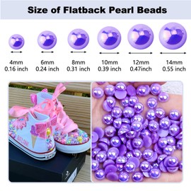 Briskbloom 1500PCS 4mm Flatback Half Pearls for Crafts Jewelry Nail Art, Flatback Pearls for Crocs Shoes Cups Scrapboking, Imitation Loose Pearl Beads