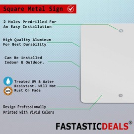 Aluminum Square Metal Sign Multiple Sizes Emergency Flashlight Safety Hospitality Hotels Motels B Black Equipment All Over Weatherproof Street 12x12Inches